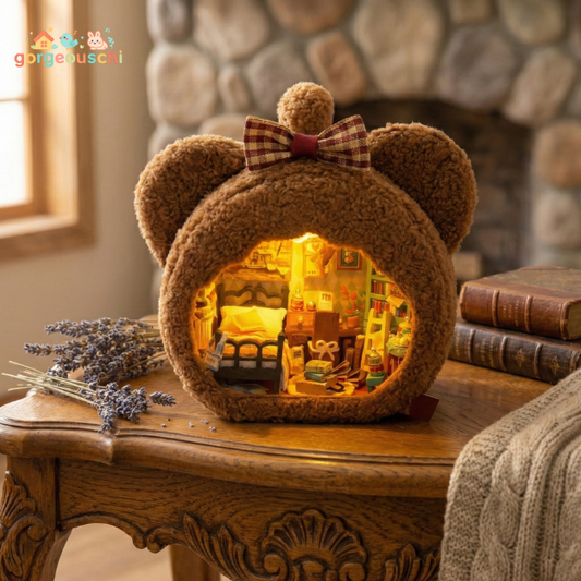 Handmade Micro Room Model with LED Lights