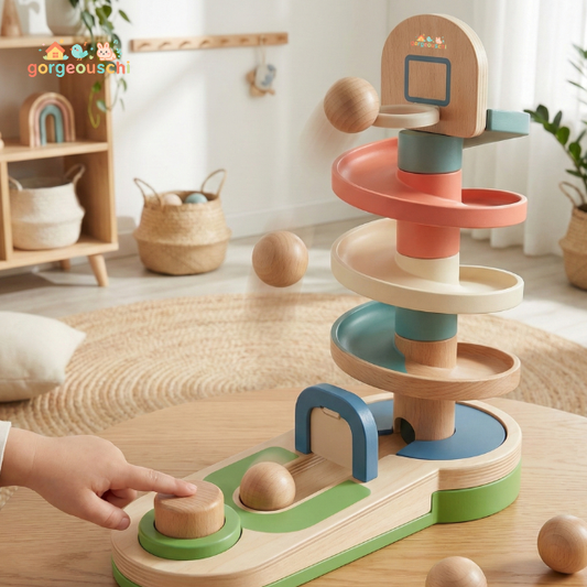 Wooden Ball Ramp Toy