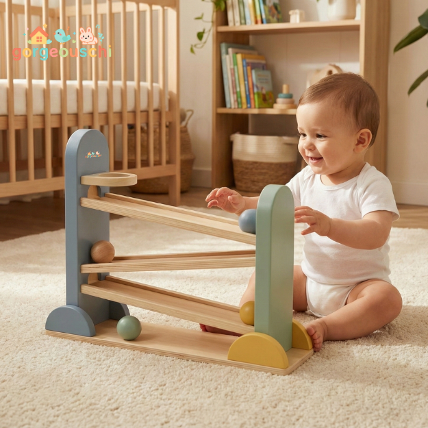 Wooden Ball Ramp Toy
