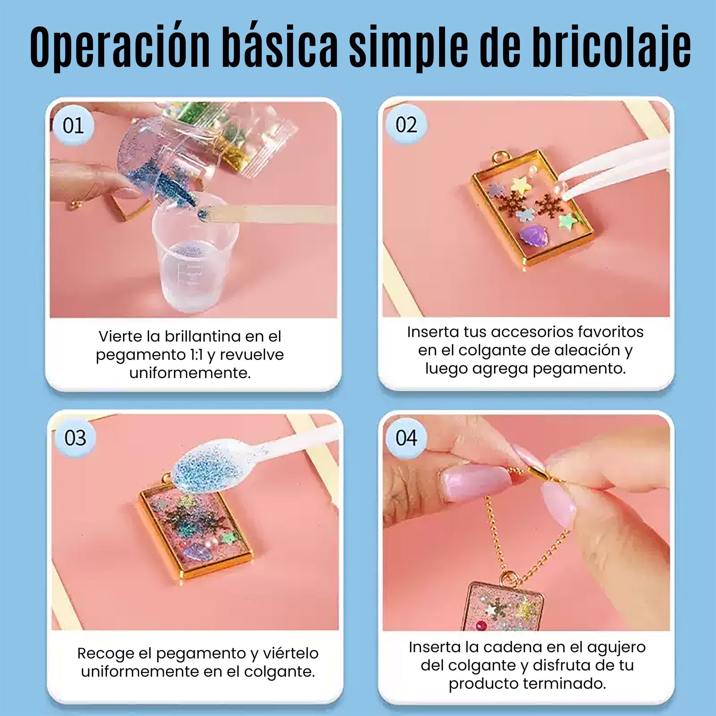 Kits de colgantes de resina DIY para niños