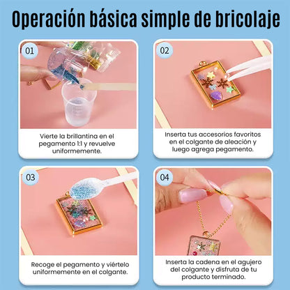 Kits de colgantes de resina DIY para niños